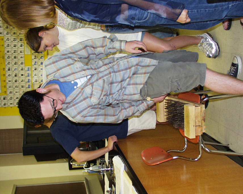 Ian about to sit on nails