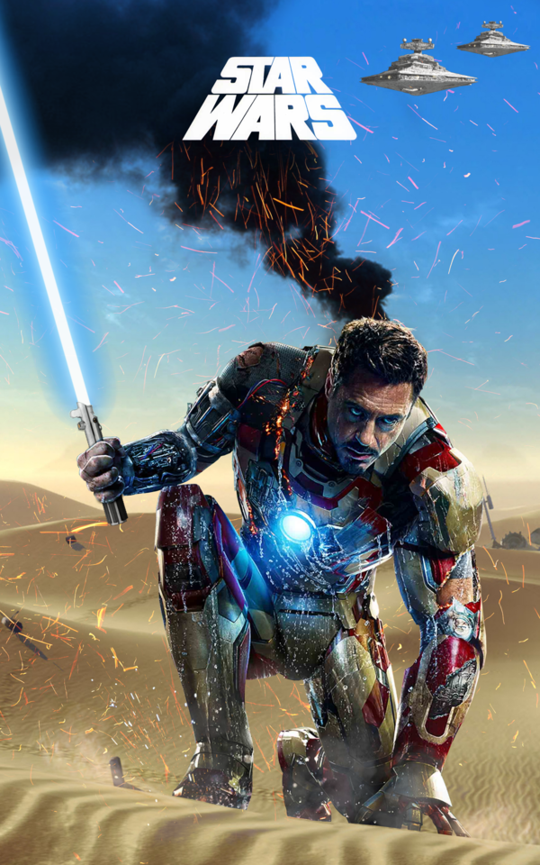 Iron Man with a lightsaber